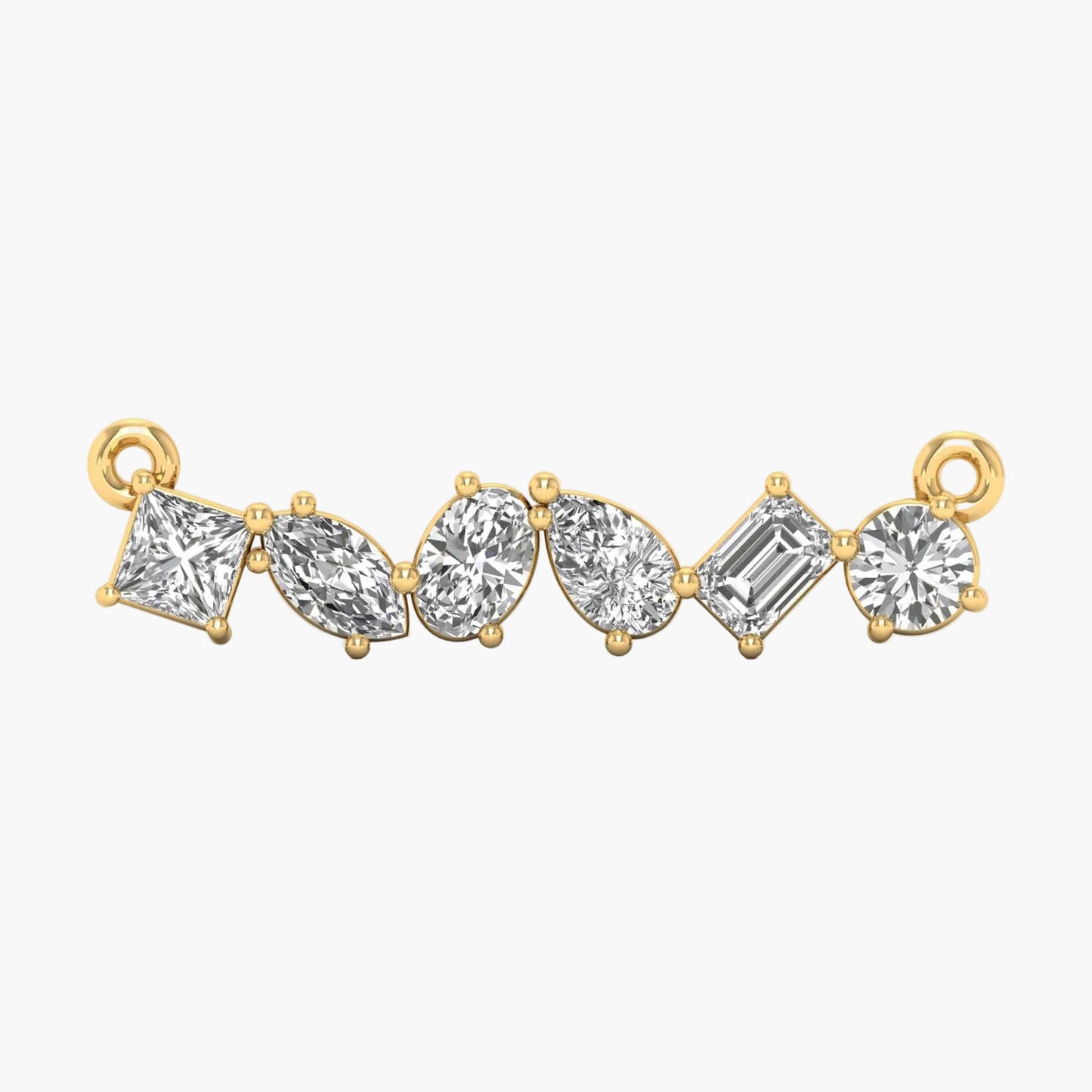 Mixed Cut Curve Diamond Pendant