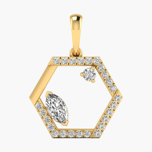 Hexagon Diamond Harmony Diamond Pendant