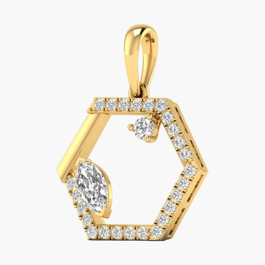 Hexagon Diamond Harmony Diamond Pendant