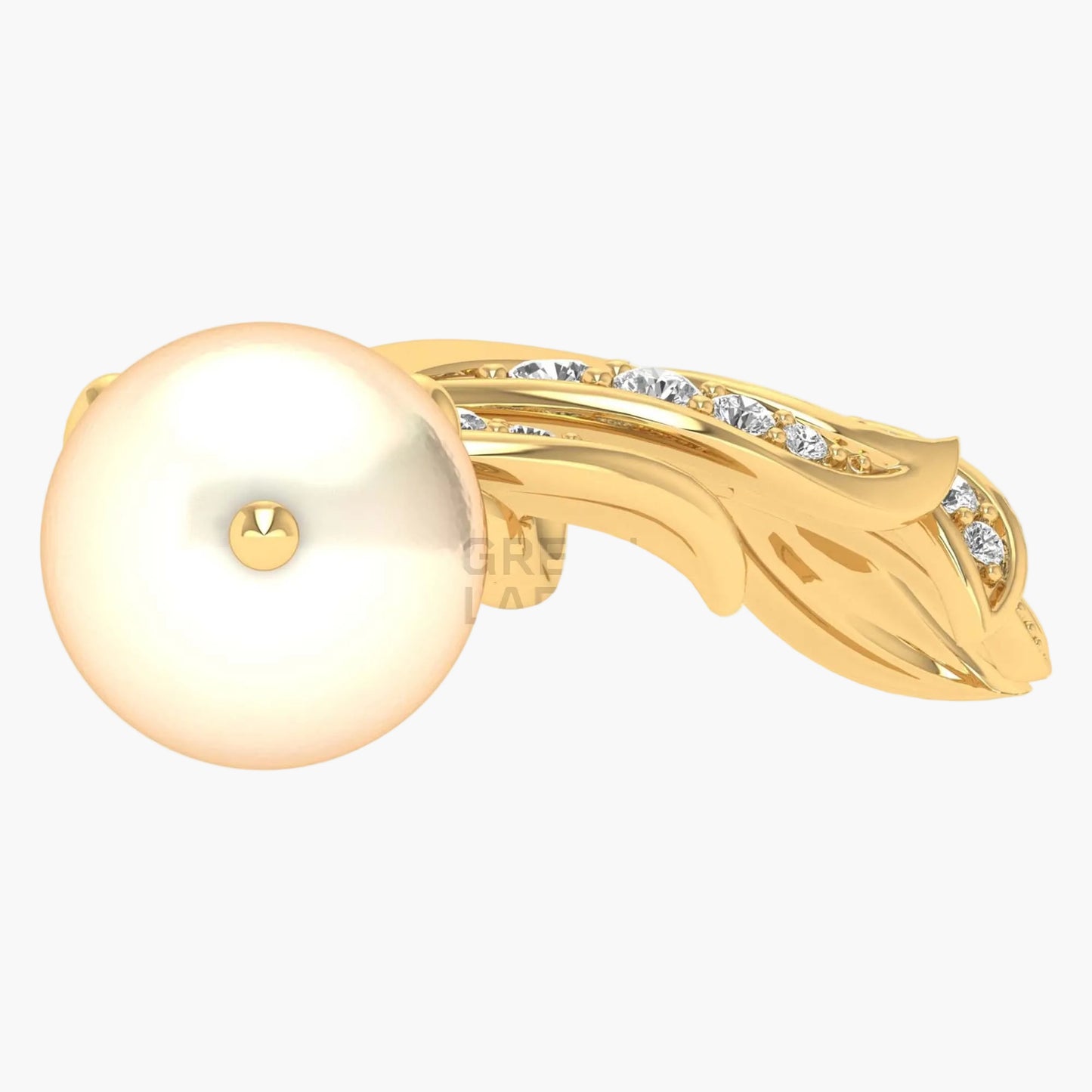 Pearl Feather Elegance Diamond Pendant