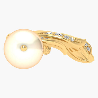 Pearl Feather Elegance Diamond Pendant