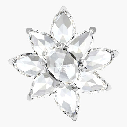 Rose Diamond Starburst Diamond Pendant
