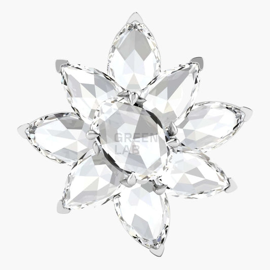 Rose Diamond Starburst Diamond Pendant