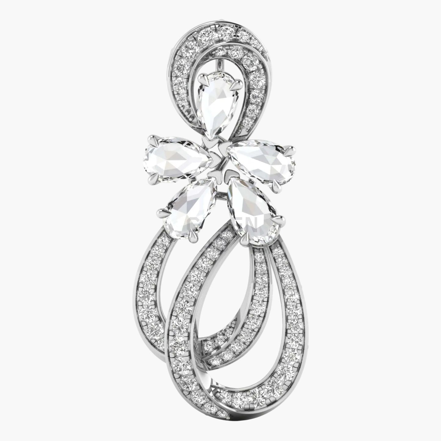 Cascade Blossom Diamond Pendant with Chain
