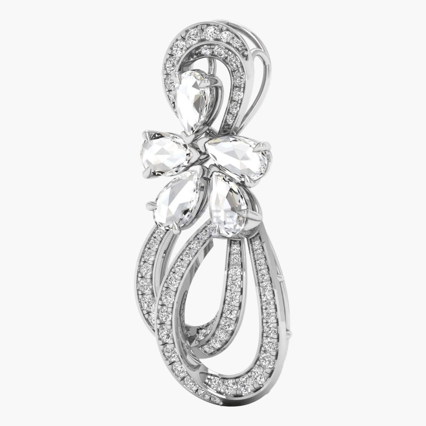 Cascade Blossom Diamond Pendant with Chain