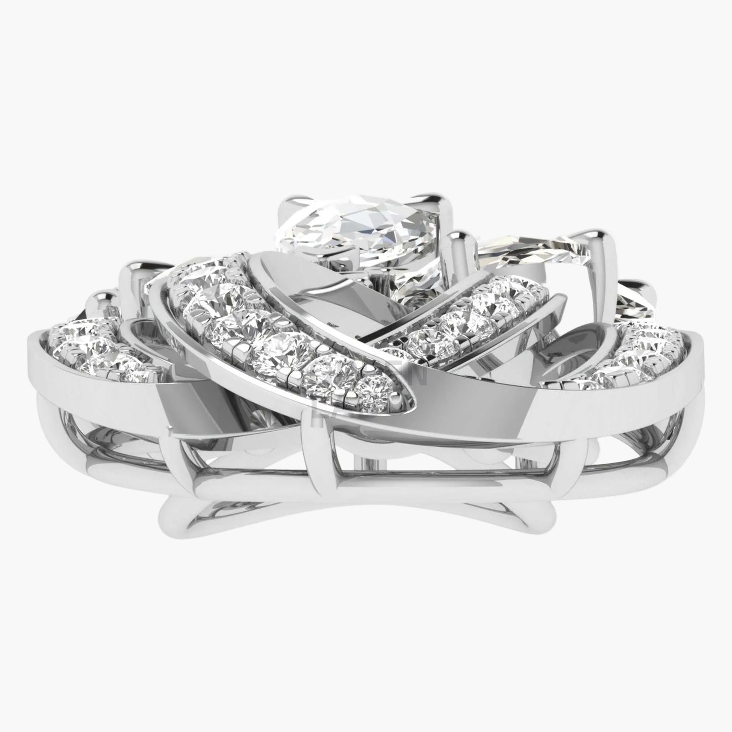 Cascade Blossom Diamond Pendant with Chain