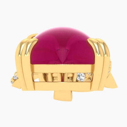 Ruby Plume Elegance Diamond Pendant