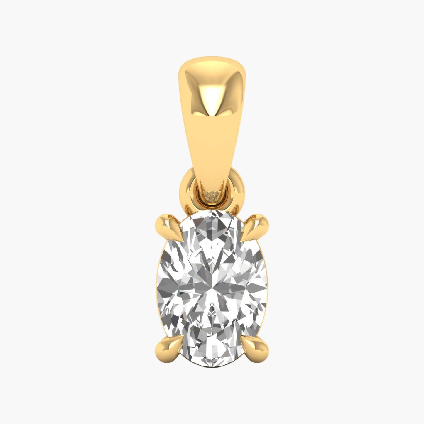 Oval Solitaire Diamond Pendant