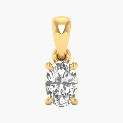 Oval Solitaire Diamond Pendant