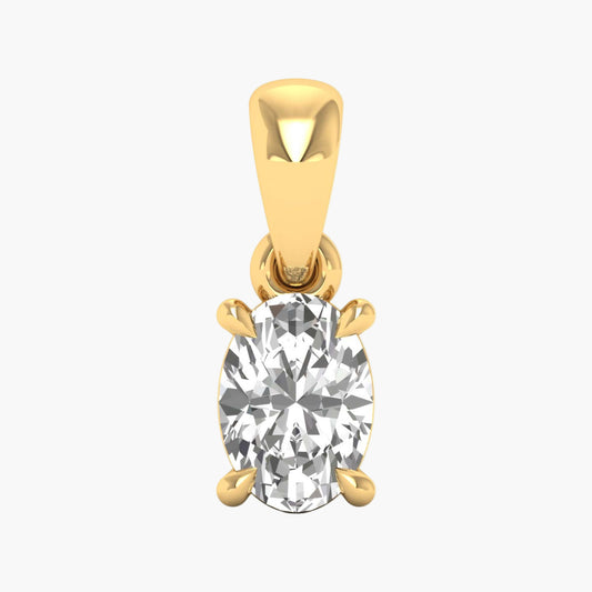 Oval Solitaire Diamond Pendant