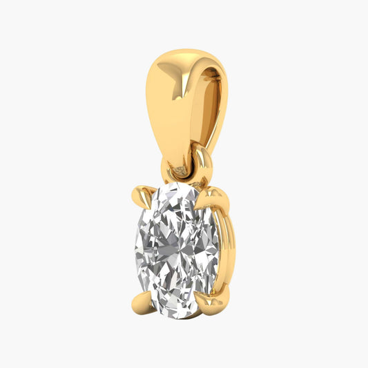 Oval Solitaire Diamond Pendant