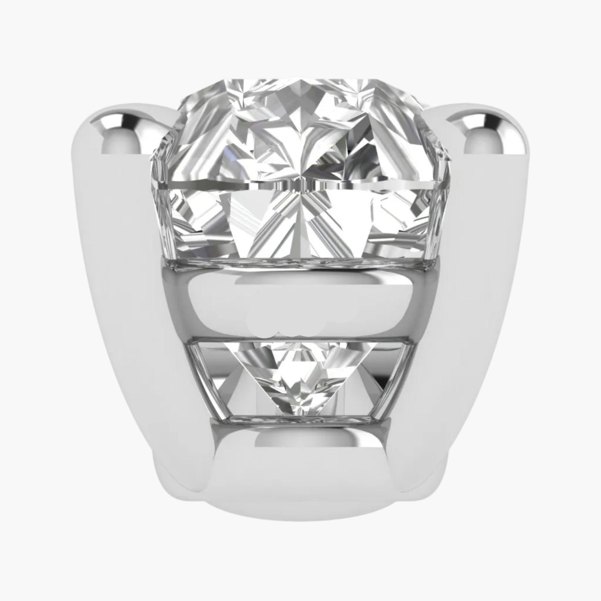 Diamond earring with 'Green Lab' branding on a white background