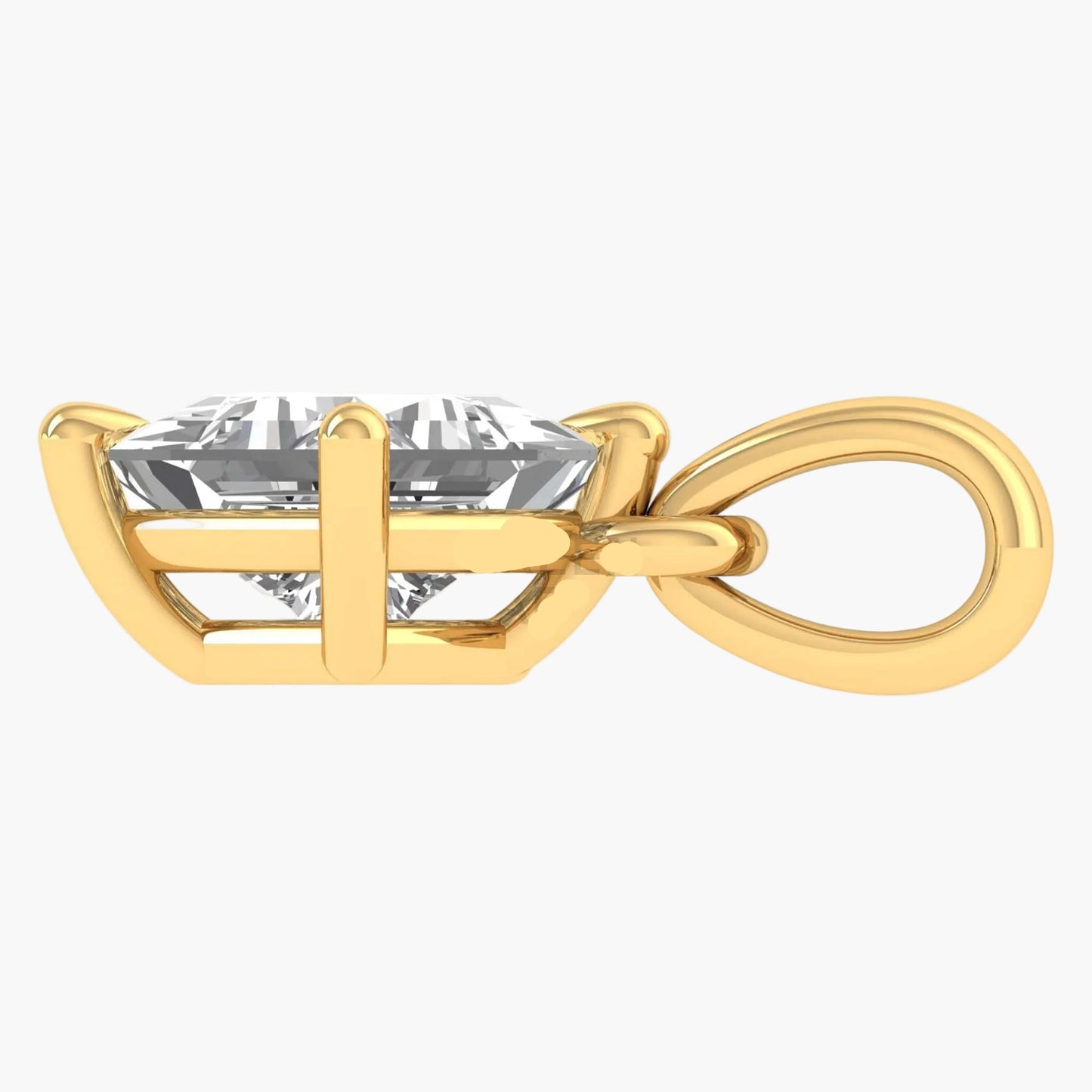 Kite-Set Princess Cut Diamond Solitaire Pendant