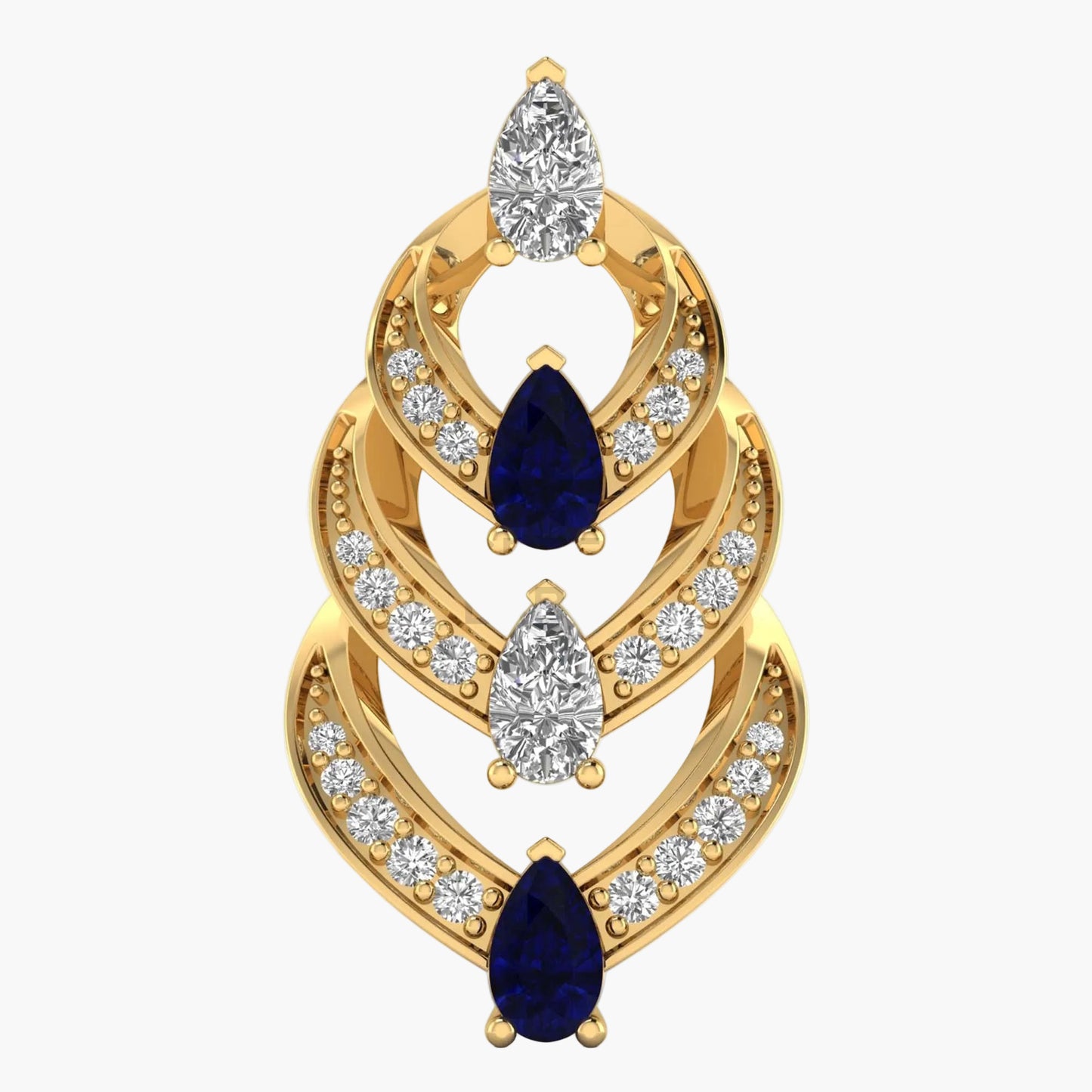 Sapphire Chevron Cascade Diamond Pendant