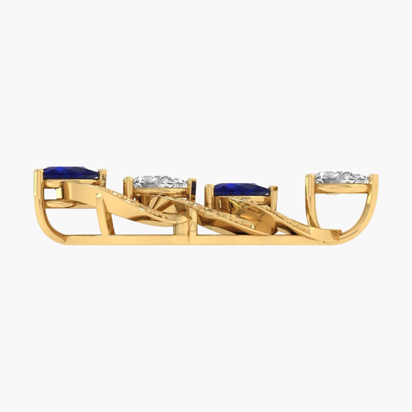Sapphire Chevron Cascade Diamond Pendant