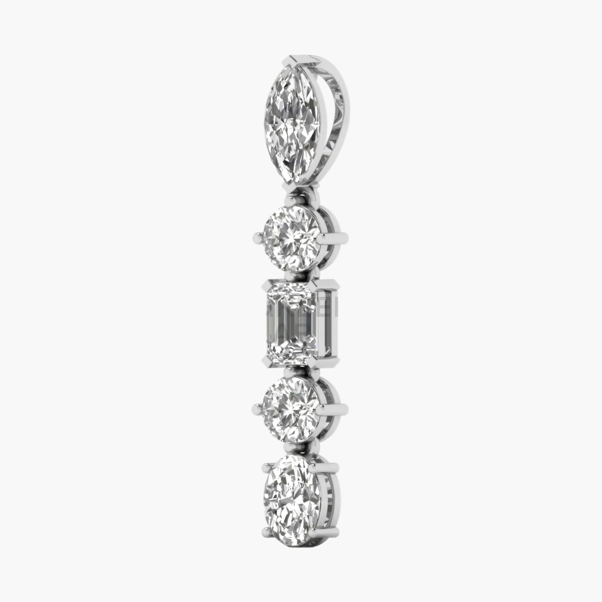 Diamond pendant on a white background