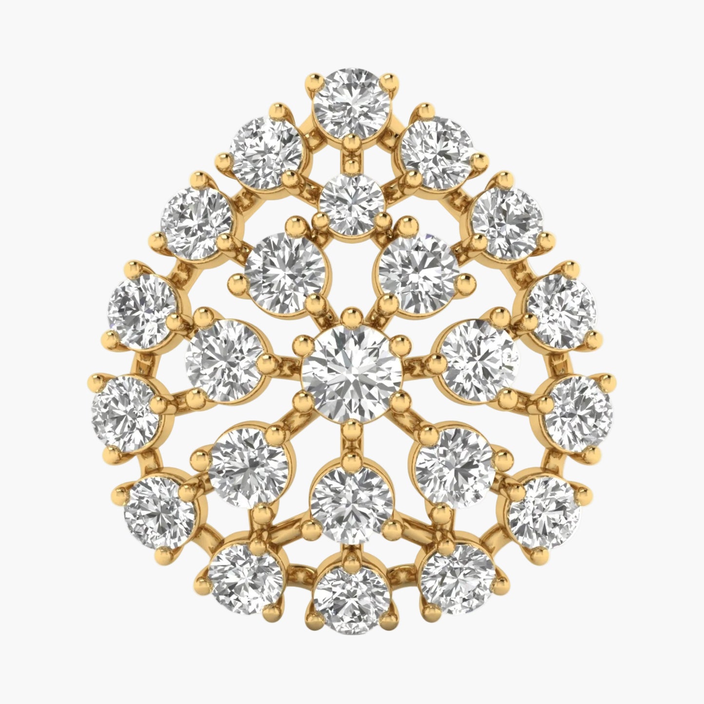 Gold and diamond brooch on a white background