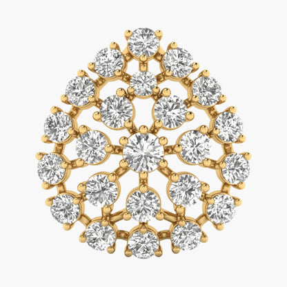 Gold and diamond brooch on a white background