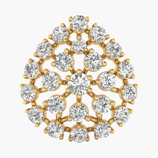 Gold and diamond brooch on a white background