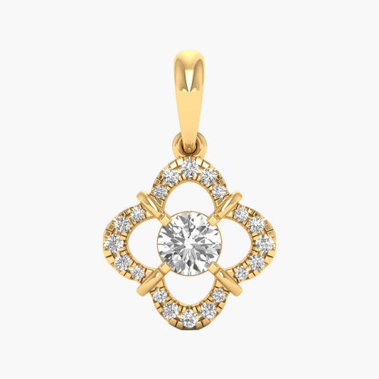 Quatrefoil Bloom Diamond Pendant Without Chain