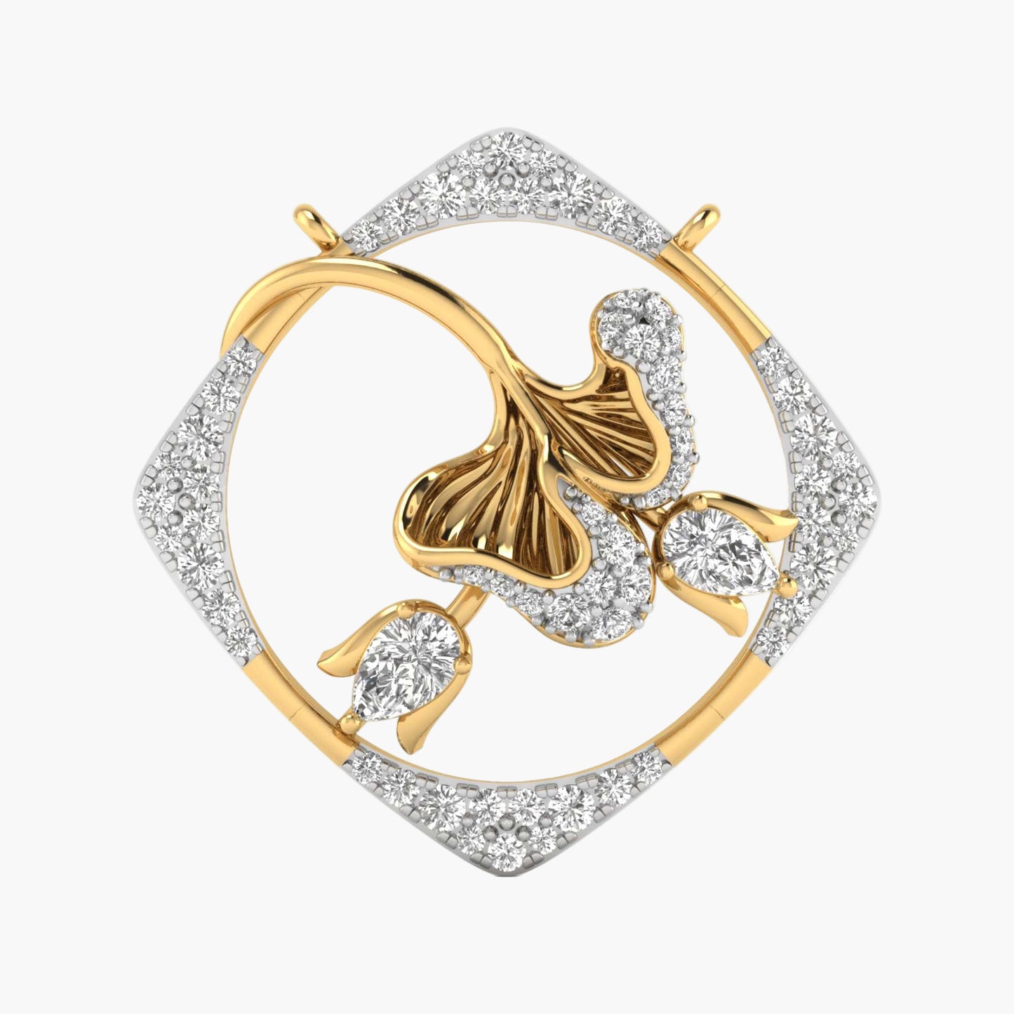 Ginkgo Leaf Garden Diamond Pendant With Chain