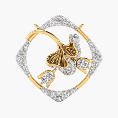 Ginkgo Leaf Garden Diamond Pendant With Chain