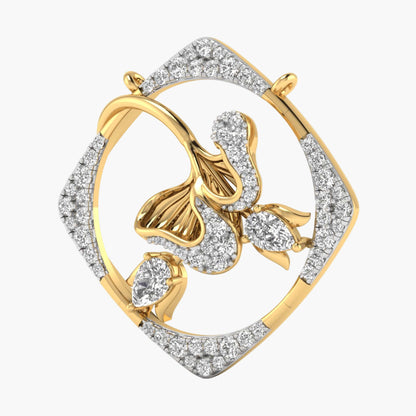 Ginkgo Leaf Garden Diamond Pendant With Chain