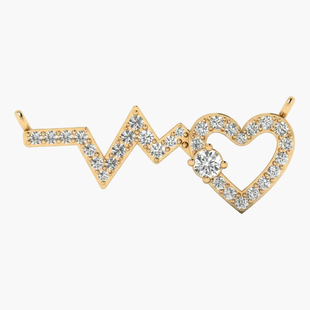 Heartbeat Pave Heart Diamond Mangalsutra Pendant