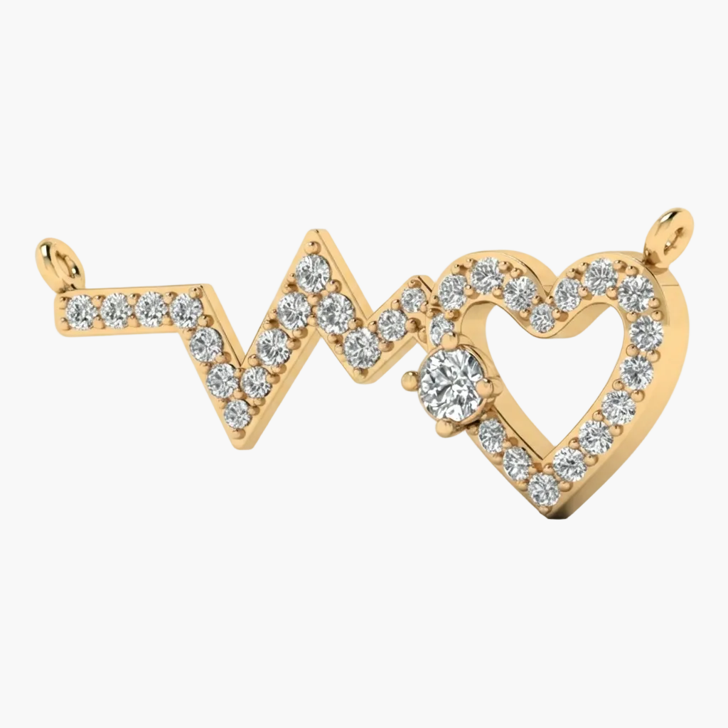 Heartbeat Pave Heart Diamond Mangalsutra Pendant