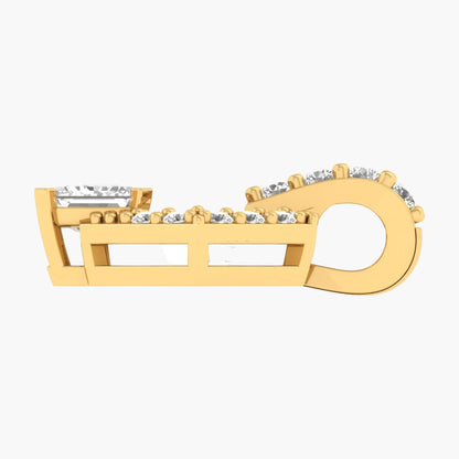 Gold key-shaped pendant with diamonds on a white background, branded 'Green Lab'.