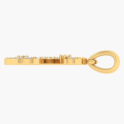 S Alphabet Initial Diamond Pendant
