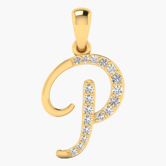 P Alphabet Diamond Pendant Without Chain