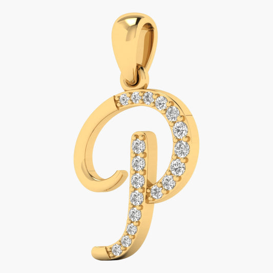 P Alphabet Diamond Pendant Without Chain