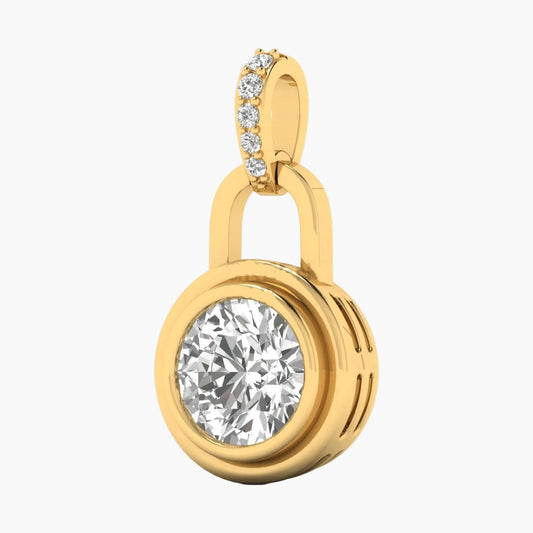 Round Bezel Padlock Diamond Pendant