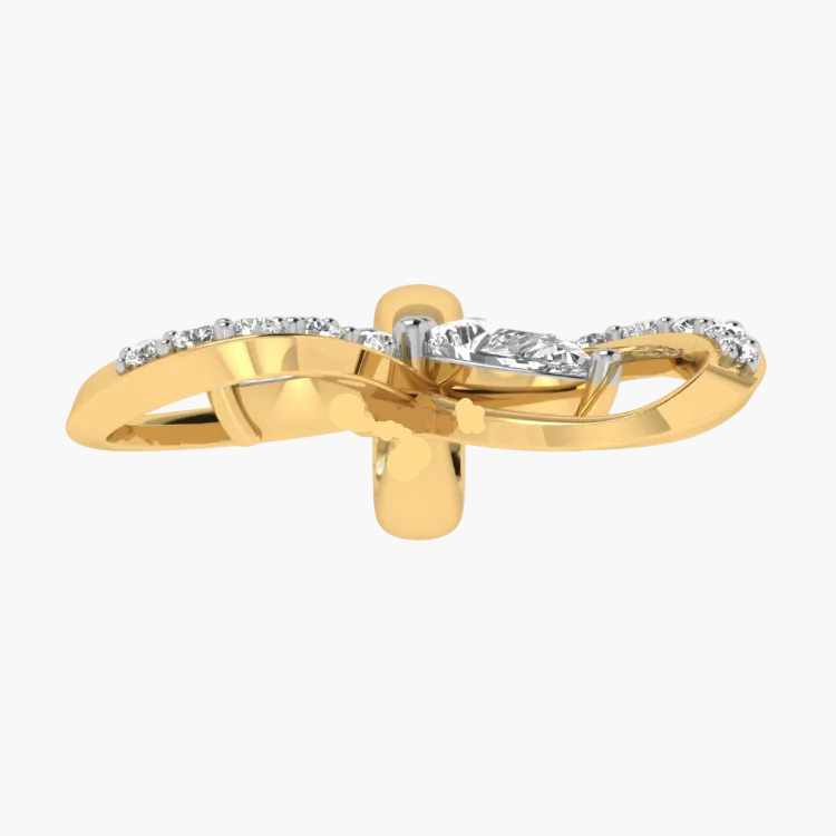 Gold ring with diamonds on a product page