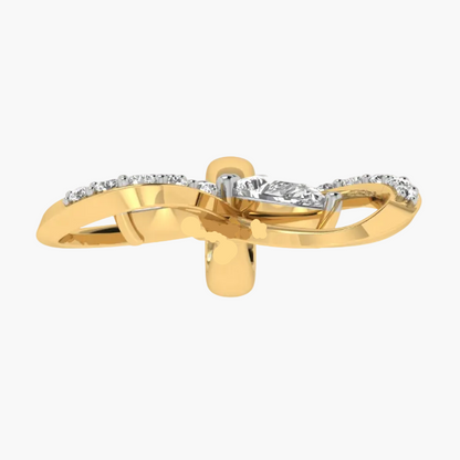 Gold ring with diamonds on a product page