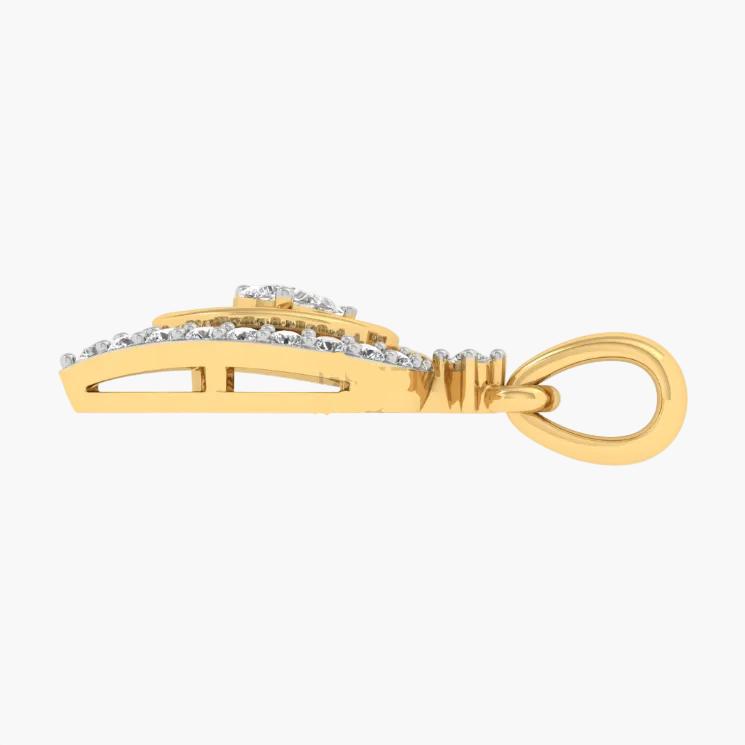 Gold hair clip with embedded stones on a white background