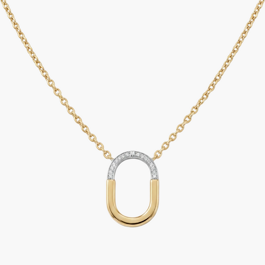 Dash & Dot Diamond Pendant With Chain