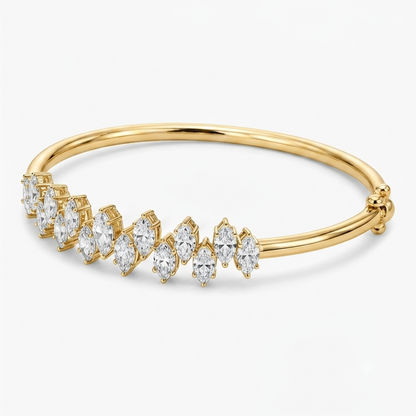 Marquise Clasp Wave Diamond Bracelet