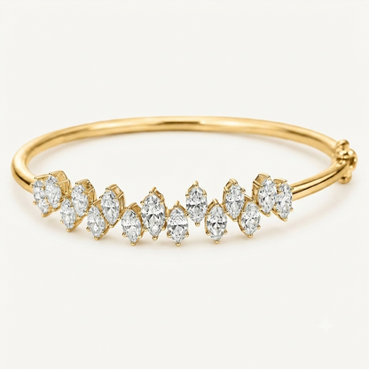 Marquise Clasp Wave Diamond Bracelet