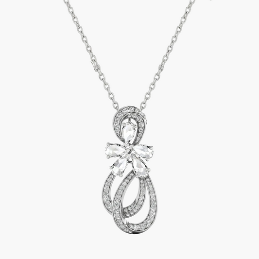 Cascade Blossom Diamond Pendant with Chain