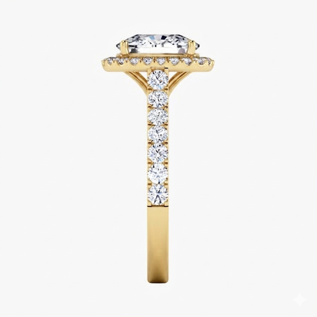 Reflective Halo Diamond Ring