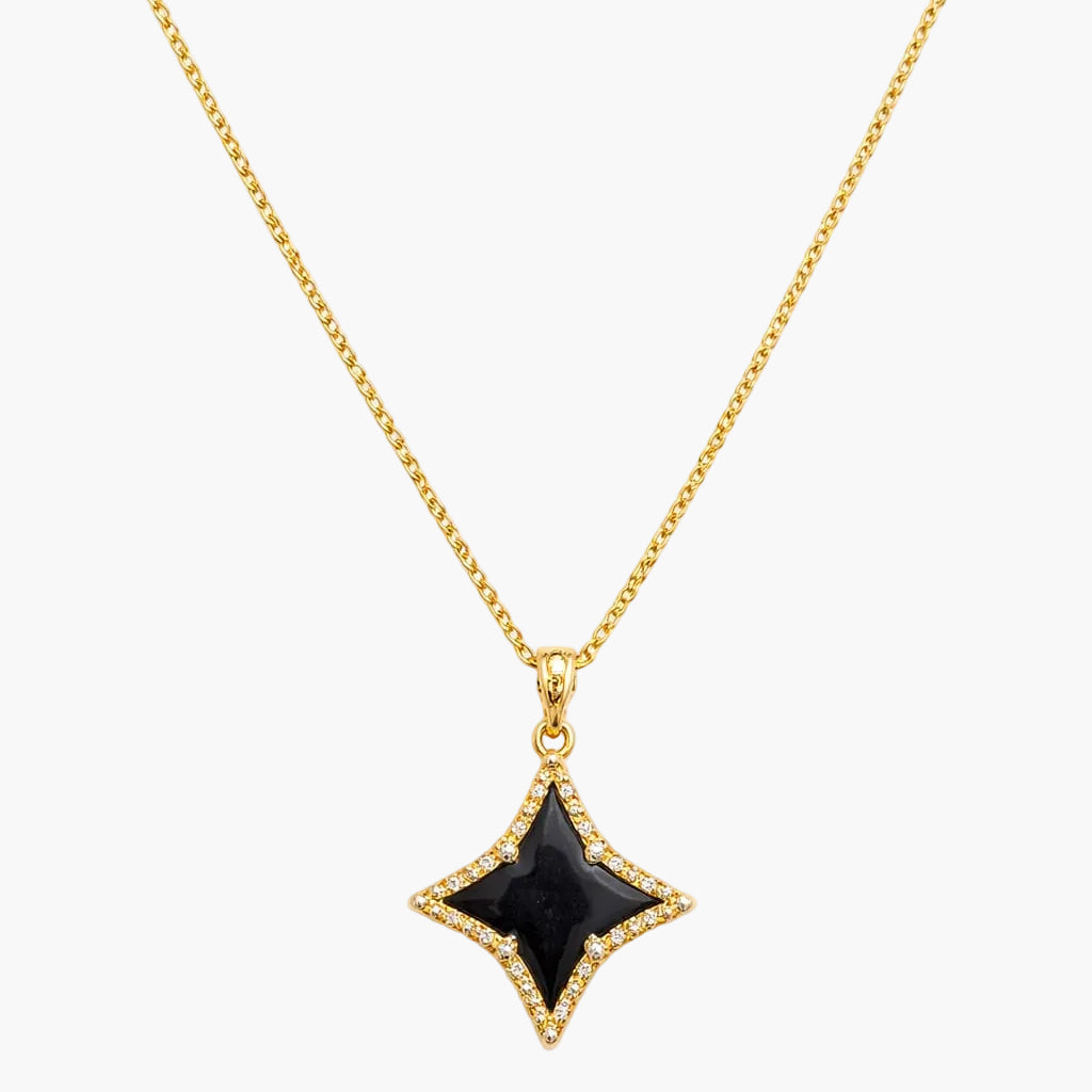 Gold Venetian Star Pendant With Chain