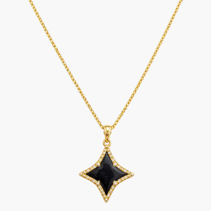 Gold Venetian Star Pendant With Chain