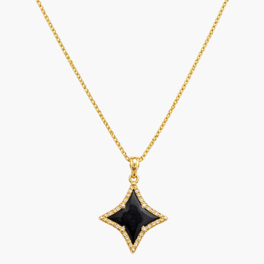 Gold Venetian Star Pendant With Chain