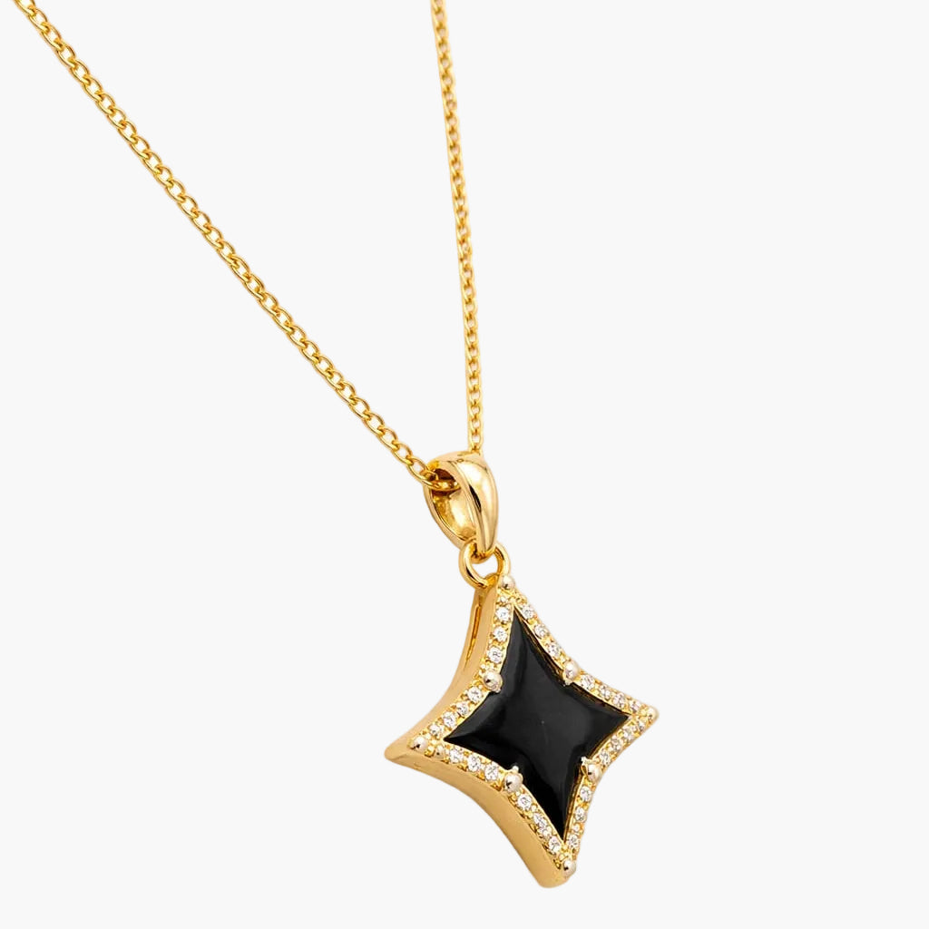 Gold Venetian Star Pendant With Chain