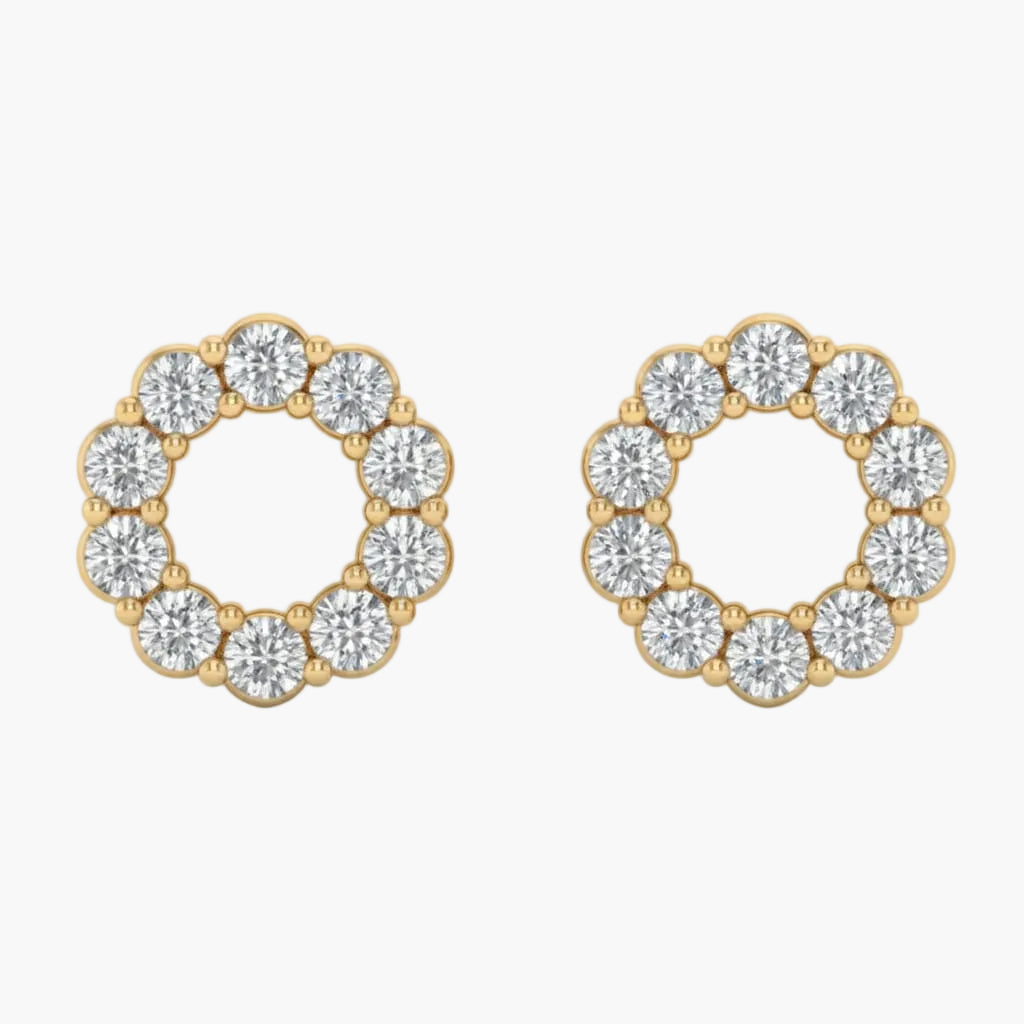 Diamond Circle Wreath Studs Earrings