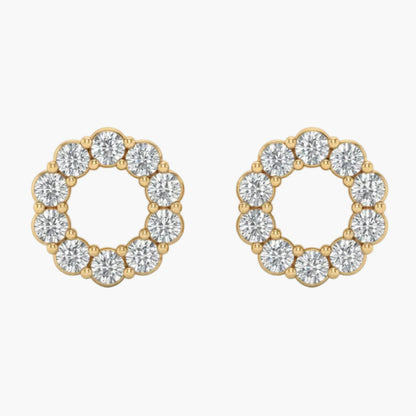 Diamond Circle Wreath Studs Earrings