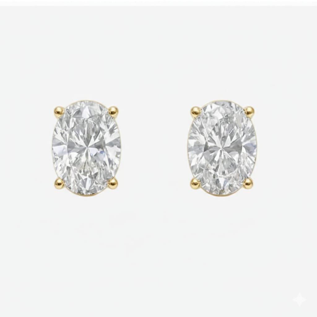 Caelis Oval Diamond Earrings