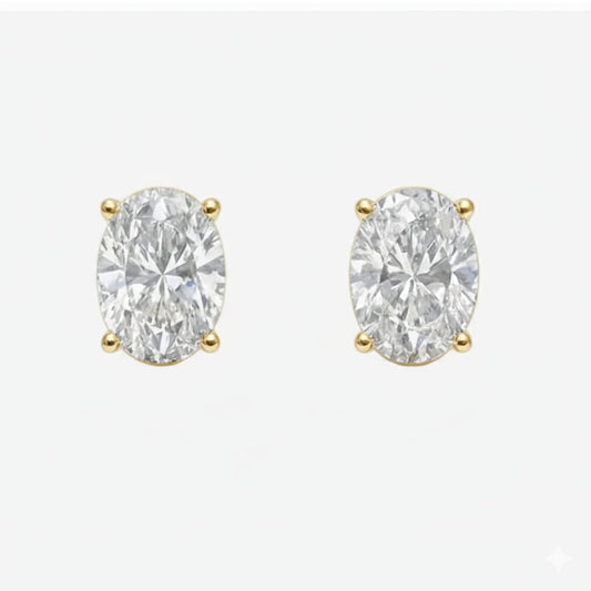 Caelis Oval Diamond Earrings